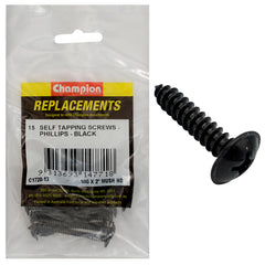 Champion - Self Tapping Screws - Mush - Phillips - 4.8 x 50mm - Black | C1720-13
