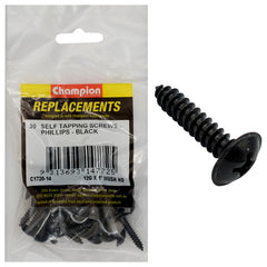 Champion - Self Tapping Screws - Mush - Phillips - 5.5 x 25mm - Black | C1720-14