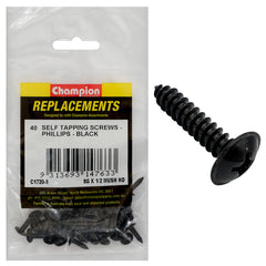 Champion - Self Tapping Screws - Mush - Phillips - 4.2 x 13mm - Black | C1720-5