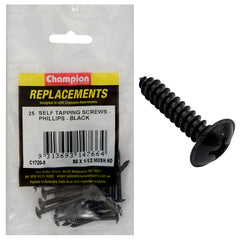 Champion - Self Tapping Screws - Mush - Phillips - 4.2 x 38mm - Black | C1720-8