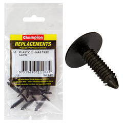 Champion - Xmas Tree Clips - Colour:black - Length:27mm - Stem Dia: 6.8mm - head:16mm | C1735-1