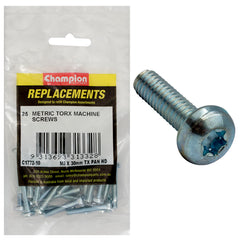 Champion - Machine Screws - Pan - Torx (tx) - M5 x 30mm - Zinc Plated | C1772-10