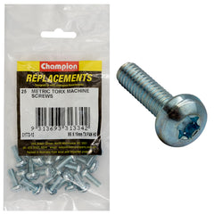 Champion - Machine Screws - Pan - Torx (tx) - M6 x 16mm - Zinc Plated | C1772-12