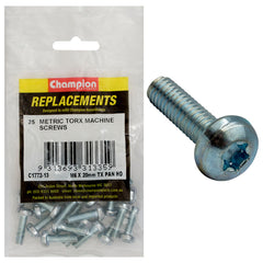 Champion - Machine Screws - Pan - Torx (tx) - M6 x 20mm - Zinc Plated | C1772-13