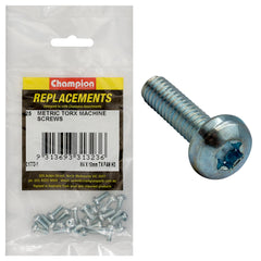 Champion - Machine Screws - Pan - Torx (tx) - M4 x 10mm - Zinc Plated | C1772-1