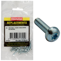 Champion - Machine Screws - Pan - Torx (tx) - M4 x 20mm - Zinc Plated | C1772-3