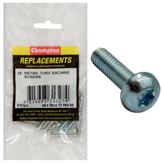 Champion - Machine Screws - Pan - Torx (tx) - M4 x 30mm - Zinc Plated | C1772-5