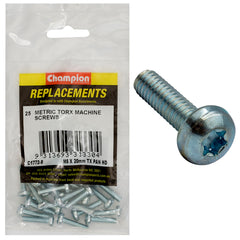 Champion - Machine Screws - Pan - Torx (tx) - M5 x 20mm - Zinc Plated | C1772-8