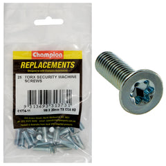 Champion - Machine Screws - Countersunk - Torx (tx) - M6 x 20mm - Zinc Plated | C1774-11