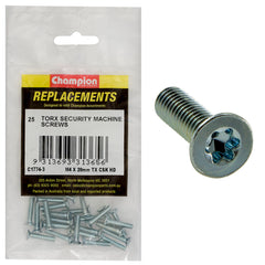 Champion - Machine Screws - Countersunk - Torx (tx) - M4 x 20mm - Zinc Plated | C1774-3