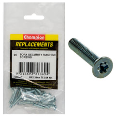Champion - Machine Screws - Countersunk - Torx (tx) - M5 x 20mm - Zinc Plated | C1774-7
