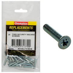 Champion - Machine Screws - Countersunk - Torx (tx) - M5 x 25mm - Zinc Plated | C1774-8