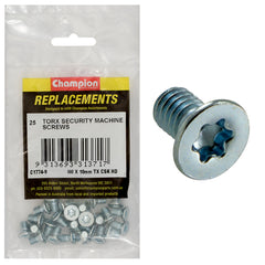 Champion - Machine Screws - Countersunk - Torx (tx) - M6 x 10mm - Zinc Plated | C1774-9
