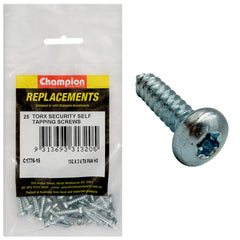 Champion - Self Tapping - Screws - Pan - Torx (tx) - 4.8 x 19mm - Zinc Plated | C1776-15