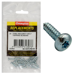 Champion - Self Tapping - Screws - Pan - Torx (tx) - 3.5 x 16mm - Zinc Plated | C1776-2