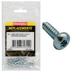 Champion - Self Tapping - Screws - Pan - Torx (tx) - 4.2 x 13mm - Zinc Plated | C1776-7