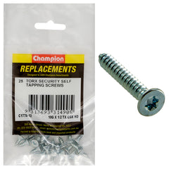 Champion - Self Tapping - Screws - Countersunk - Torx (tx) - 4.8 x 13mm - Zinc Plated | C1778-12