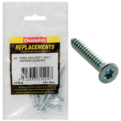 Champion - Self Tapping - Screws - Countersunk - Torx (tx) - 4.8 x 32mm - Zinc Plated | C1778-16