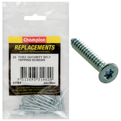 Champion - Self Tapping - Screws - Countersunk - Torx (tx) - 3.5 x 32mm - Zinc Plated | C1778-4