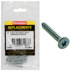 Champion - Self Tapping - Screws - Countersunk - Torx (tx) - 3.5 x 38mm - Zinc Plated | C1778-5