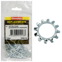 Champion - WASHERS-SHAKEPROOF-EXTERNAL-10mm-ZINC PLATED | C1780-5