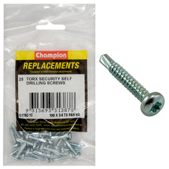 Champion - Self Drilling Screws - Pan - Torx (tx) - 4.8 x 19mm - Zinc Plated | C1782-12