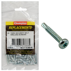 Champion - Self Drilling Screws - Pan - Torx (tx) - 4.8 x 25mm - Zinc Plated | C1782-13