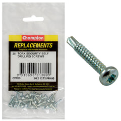 Champion - Self Drilling Screws - Pan - Torx (tx) - 4.2 x 13mm - Zinc Plated | C1782-5