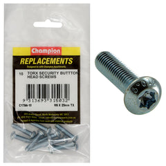 Champion - Machine Screws - Button Head - Torx (tx) - M6 x 25mm - Zinc Plated | C1784-10