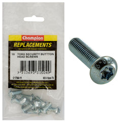 Champion - Machine Screws - Button Head - Torx (tx) - M8 x 16mm - Zinc Plated | C1784-11