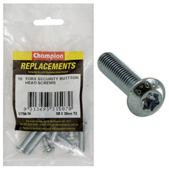 Champion - Machine Screws - Button Head - Torx (tx) - M8 x 30mm - Zinc Plated | C1784-14