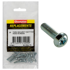 Champion - Machine Screws - Button Head - Torx (tx) - M4 x 20mm - Zinc Plated | C1784-2