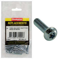 Champion - Machine Screws - Button Head - Torx (tx) - M5 x 25mm - Zinc Plated | C1784-6