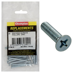 Champion - Machine Screws - Countersunk - Phillips - M5 x 50mm - Zinc Plated | C1786-10
