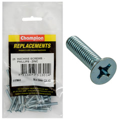 Champion - Machine Screws - Countersunk - Phillips - M5 x 35mm - Zinc Plated | C1786-9