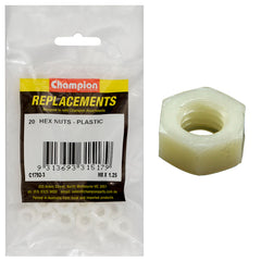 Champion - Hex Plain Nuts - Plastic - M8 x 1.25mm | C1792-3
