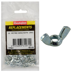 Champion - WING NUTS-STEEL-M5 x 0.8mm-ZINC PLATED | C1794-2