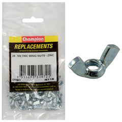 Champion - WING NUTS-STEEL-M6 x 1.00mm-ZINC PLATED | C1794-3