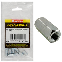 Champion - Hex Coupler Nuts-M5 x 20 x 0.8mm-Zinc Plated | C1796-1
