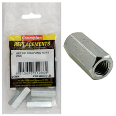 Champion - Hex Coupler Nuts - M10 x 40 1.50mm - Zinc Plated | C1796-4