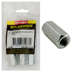 Champion - Hex Coupler Nuts - M12 x 40 1.75mm - Zinc Plated | C1796-5