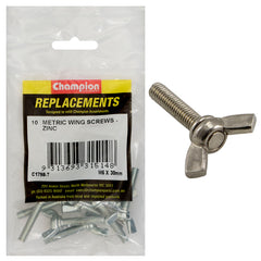 Champion - Wing Screws - M6 x 30mm - Zinc Plated | C1798-7