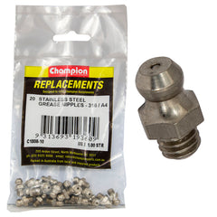 Champion - Grease Nipples Stainless Steel M6 x 1.00mm - Straight - 316/a4 | C1808-10
