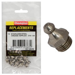 Champion - Grease Nipples Stainless Steel M10 x 1.00mm - Straight - 316/a4 | C1808-14