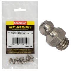 Champion - Grease Nipples Stainless Steel 1/4" Bsf - Straight - 316/a4 | C1808-1