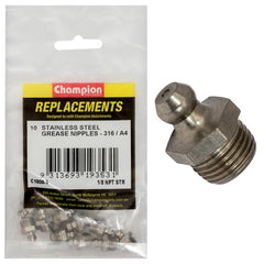 Champion - Grease Nipples Stainless Steel 1/8" NPT - Straight - 316/a4 | C1808-3