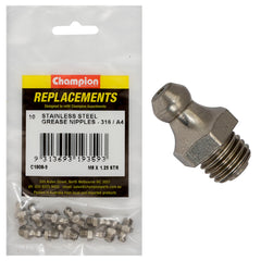 Champion - Grease Nipples Stainless Steel M8 x 1.25mm - Straight - 316/a4 | C1808-9