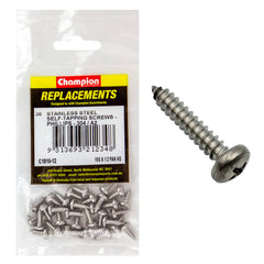 Champion - Self Tapp Screws-pan-phillips Stainless Steel 4.8x13mm-304/a2 | C1810-12