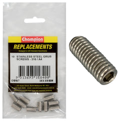 Champion - Socket Grub Screws Stainless Steel 3/8" x ⅝" - BSW - 316/a4 | C1816-7