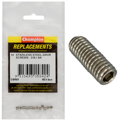 Champion - Grub Screws-Stainless Steel-M5 x 5mm-316/A4 | C1816-9